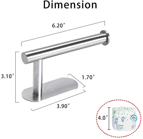 Portarrollos Baño Adhesivo, Portarrollo para Papel Higiénico Autoadhesivo para Baños Inoxidable, Sin Taladro (plata)