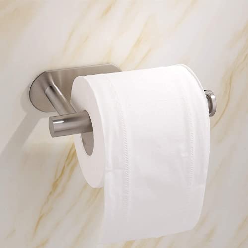 Portarrollos Baño Adhesivo, Portarrollo para Papel Higiénico Autoadhesivo para Baños Inoxidable, Sin Taladro (plata)