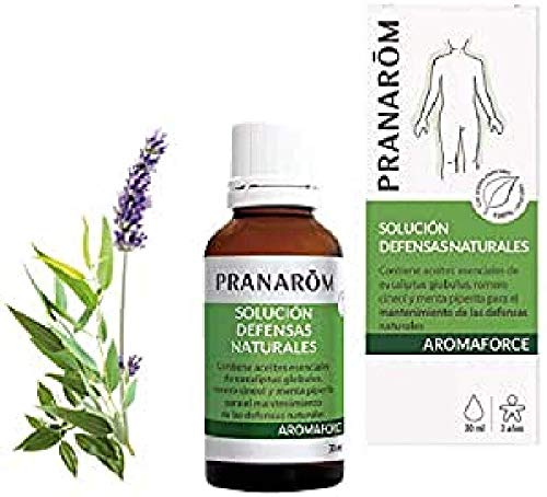 Pranarôm Aromaforce Solución Defensas Naturales, Apoyo Inmunitario , Antiviral y Antibacteriano 100% puro y natural, Multiusos: Purificador atmosferico, antiseptico cutaneo, respiración, 30 ml