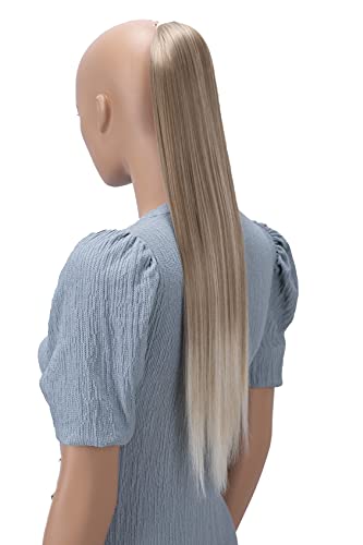 PRETTYSHOP 60cm Postizo Trenza Coleta Extensión De Cabello Liso Mezcla De Rubio Oscuro HC26