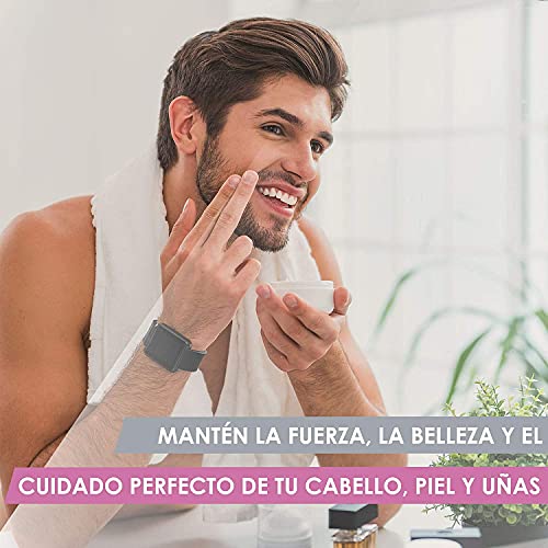 Prevención anticaída del cabello | Fortalece y activa el crecimiento natural del cabello | Acción hidratante de la piel + fortalecedor de uñas | Producto anticaída a base de biotina y colágeno | 90U