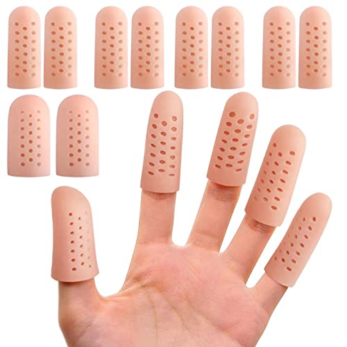 Protector de Dedos, Protectores de Dedos de Gel, de Dedos de Gel Transpirable, Ideal para Eccema de Manos, Gatillo Dedo, Grietas de Dedos, Artritis de Dedos, Callos de Dedo, 10 Piezas.