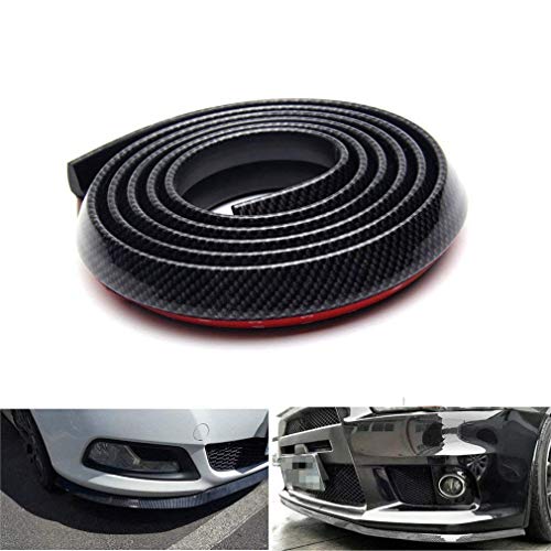 Protector de Parachoques, CompraFun Coche Alerón Labio Delantero Caucho 2.5M Universal Protector Pegatina de Parachoques de Coche Delantera Lip Bumper Falda de Coches Fuerte Pegajoso (Negro+Plata)