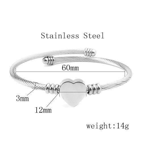 Pulsera corazón con inicial de nombre (S)