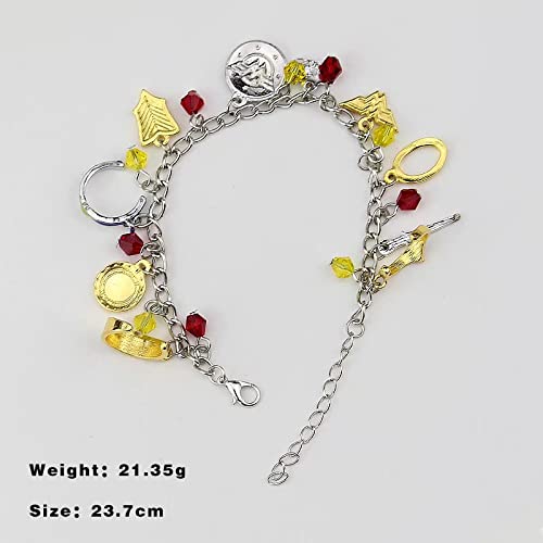 Pulsera Mujer Maravilla Logo Charm Armadura Tiara Espada Modelo de Metal Cristal Colgantes Brazalete