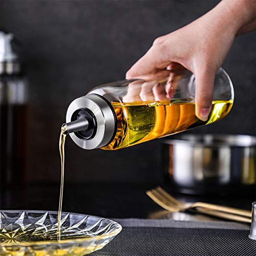 Pulverizador Aceite, Dispensador Aceite, Pulverizador Spray Oliva Aceite, Aceitera Antigoteo, Spray Aceite Cocina, Aceitera Cocina con Tapa y Medidor para Cocinar BBQ Barbacoas Pasta Parrillas,300ml