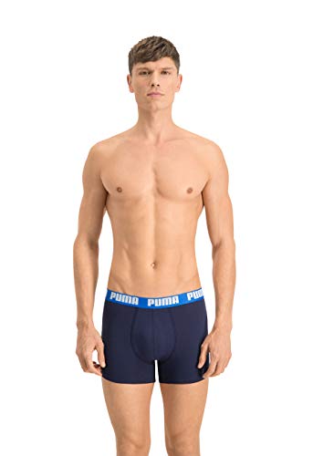 Puma Basic - Boxer para hombre, color Azul / Azul marino, talla X-Large, paquete de 2