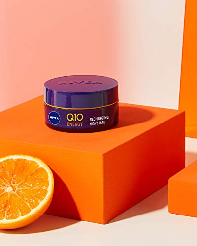 Q10 Energy Recharging Face Night Cream (50ml), crema de noche energizante para mujeres, crema facial hidratante de noche, crema facial de recarga con vitamina C y Q10