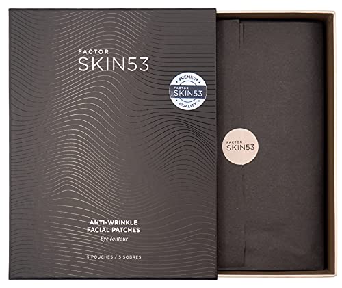 Q77+ Factor Skin 53 - Parches para el contorno de ojos - Contorno de ojos con ácido hialurónico - Efecto lifting - Antiarrugas - Corrector de ojeras - Para hombres y mujeres - Con 53 aminoácidos -5uds