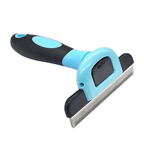 QiCheng&LYS Cuchilla Pelo Corto Perro, Pincel de Belleza para Animales Peine para Perros y Gatos Herramienta Profesional Mane (Azul, 66mm)