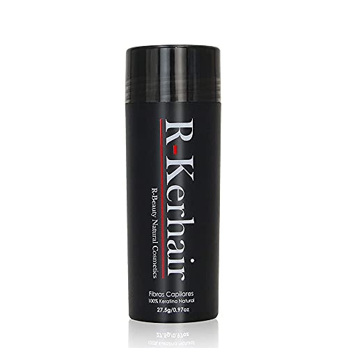 R-Kerhair Fibras Capilares Densificadoras de Keratina 100% Natural - Aplicador y Fijador Opcionales (Castaño Medio)