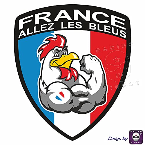 Racing Direct 0083 - Lote de parches autoadhesivos de la selección de Francia, diseño de bandera francesa y gallo