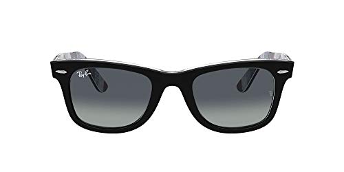 Ray-Ban 0RB2140 Gafas, Black ON Chevron Grey/Burgundy, 54 Unisex