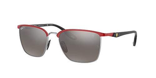 Ray-Ban 0RB3673M Gafas, Red Ferrari ON Silver, 56 Unisex