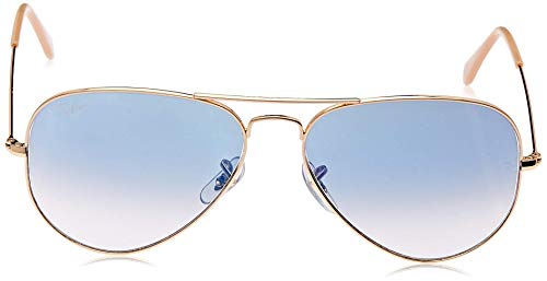 Ray-Ban Aviator Large Metal - Gafas de sol Unisex, Dorado (Blue Glass), 55 milímetros