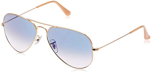 Ray-Ban Aviator Large Metal - Gafas de sol Unisex, Dorado (Blue Glass), 55 milímetros