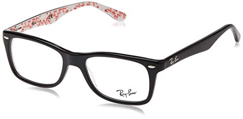 Ray-Ban RX5228 Gafas en negro sobre blanco de textura RX5228 5014 50, Black, 50-17-140