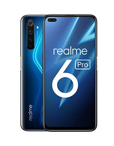 realme 6 Pro – Smartphone de 6.6”, 6 GB RAM + 128 GB de ROM, Procesador OctaCore Snapdragon 720G, Cuádruple Cámara AI 64MP, Dual Sim - Color Lightning Blue [Versión Española, compatible con Portugal]