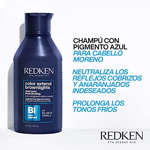 Redken | Champú Neutralizador de Reflejos para Cabello Moreno, Color Extend Brownlights, 300 ml