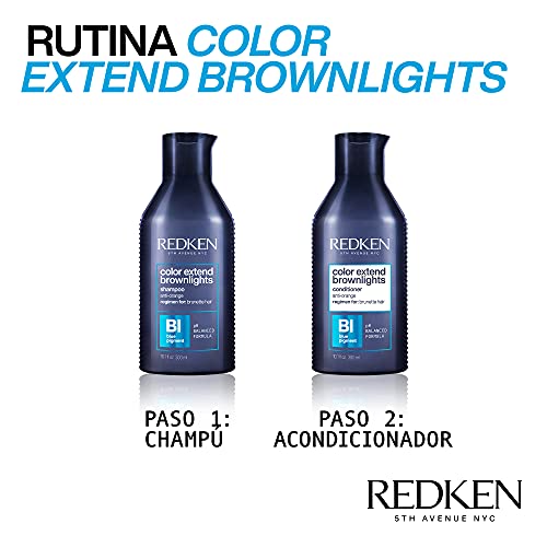 Redken | Champú Neutralizador de Reflejos para Cabello Moreno, Color Extend Brownlights, 300 ml