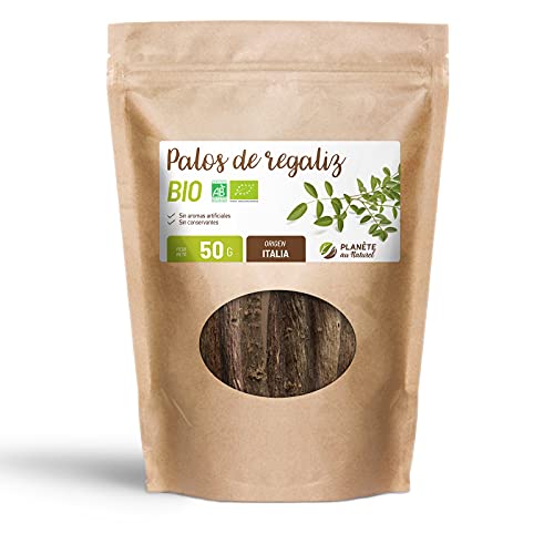 Regaliz de Palo Orgánico - 50g - Raíz de regaliz seca pura de Calabria - Agricultura Ecológica