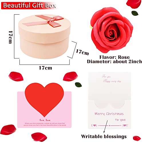 Regalo para Mujeres, Flor De Rosa De Jabón y Regalo De Cumpleaños con Vela Perfumada para Mujer, Romántico Presente Ideal para Ella En El Día De San Valentín, Aniversario, Cumpleaños