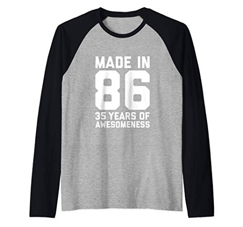 Regalos de 35 cumpleaños para él Hombres Edad 35 años Hijo Camiseta Manga Raglan