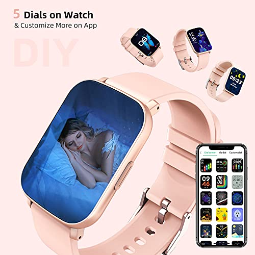 Reloj Inteligente Mujer Hombre, 1.69" Smartwatch con Esfera Personalizada IP68 Pulsera Actividad Inteligente con Oxímetro Pulsómetro Sueño Monitor de Podómetro Calorías Reloj para Android iPhone