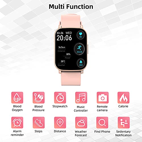 Reloj Inteligente Mujer Hombre, 1.69" Smartwatch con Esfera Personalizada IP68 Pulsera Actividad Inteligente con Oxímetro Pulsómetro Sueño Monitor de Podómetro Calorías Reloj para Android iPhone