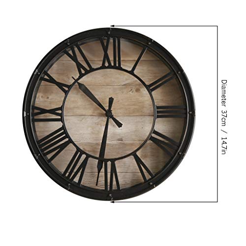 Relojes de pared Gráficos Decoración de metal y número romano pared Clock15 pulgadas Industrial del viento retro creativo del reloj de pared del reloj de pared interior Grandes relojes de pared