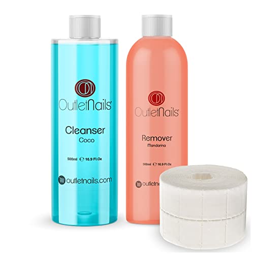 Remover con Olor Mandarina 500ml + Cleaner 500ml Coco Azul + Celulosas 500uds | Made in Spain