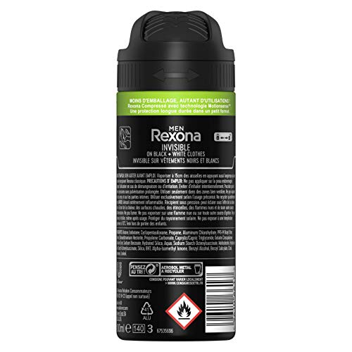 Rexona For Men - Desodorante para hombre comprimido invisible, antitranspirante eficaz 48 h, antimanchas blancas y amarillas, spray 100 ml