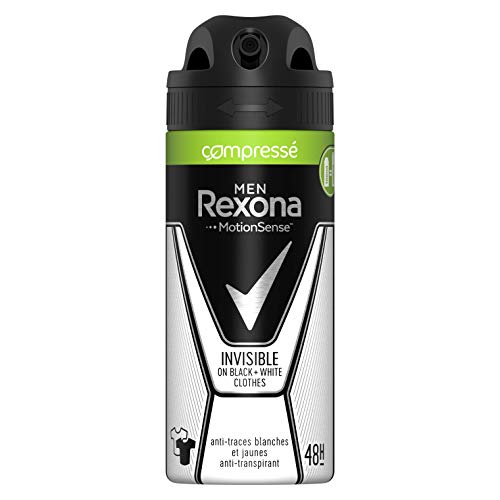 Rexona For Men - Desodorante para hombre comprimido invisible, antitranspirante eficaz 48 h, antimanchas blancas y amarillas, spray 100 ml