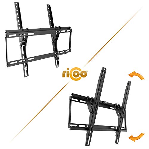 RICOO N1944 Soporte TV Pared Inclinable Fijo Plano Televisión 32-65" (81-165cm) Slim Universal Televisor LED/LCD/Curvo VESA 200x200-400x400