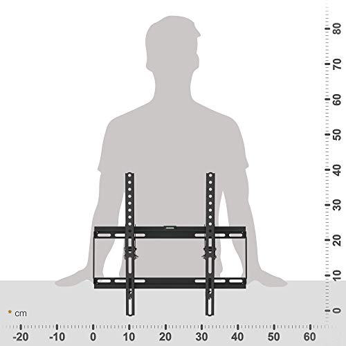 RICOO N1944 Soporte TV Pared Inclinable Fijo Plano Televisión 32-65" (81-165cm) Slim Universal Televisor LED/LCD/Curvo VESA 200x200-400x400