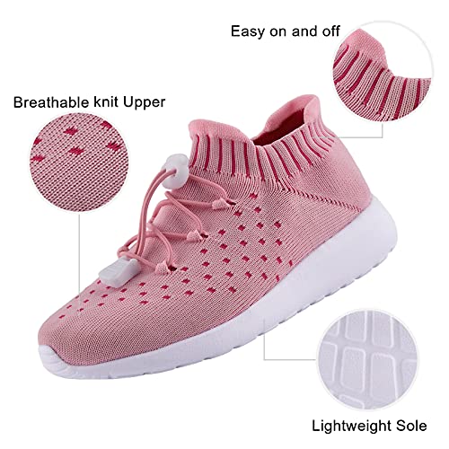 riemot Zapatillas Deportivas para Niño Niña, Zapatos para Correr Deporte al Aire Libre Running Súper Ligeras y Antideslizante Transpirables Sneakers Calzado Casual, Rosa EU 29