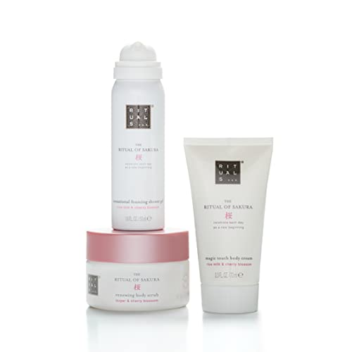 RITUALS Cesta Regalo para Mujeres del Ritual of Sakura, Trial Set - Con Leche de Arroz y Flor de Cerezo - Propiedades Nutritivas y Reparadoras para la Piel