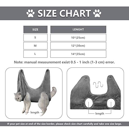 RNSSEZ Ayudante De Hamaca para Perros y Gatos, Eslinga De Hamaca para Aseo De Perros para Aseo De Mascotas, para Aseo De Mascotas, Baño, Corte De Uñas (Gris, S)