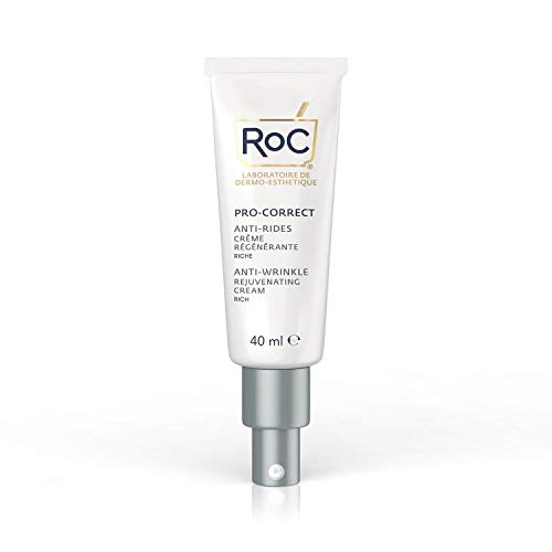 RoC - Retinol Correxion Pro-Correct Crema Rejuvenecedora Rica - Antiarrugas y Antiedad - Crema Facial con Retinol y Ácido Hialurónico - 40 ml