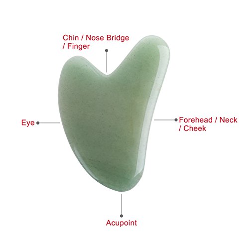 ROSENICE Gua Sha Masaje Massage Guasha Gua Sha Facial Terapia Gua Sha Stone Natural para SPA, Alivio del Dolor de Cuello（Verde）