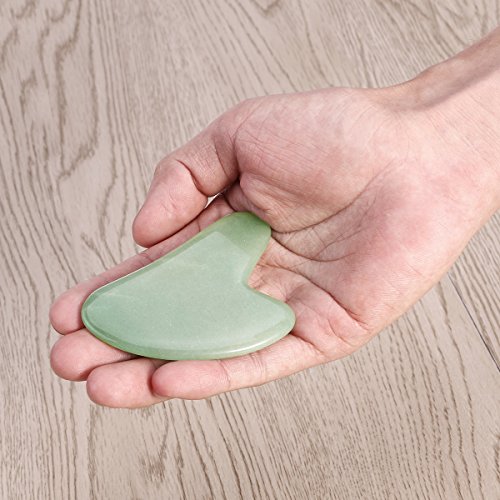 ROSENICE Gua Sha Masaje Massage Guasha Gua Sha Facial Terapia Gua Sha Stone Natural para SPA, Alivio del Dolor de Cuello（Verde）