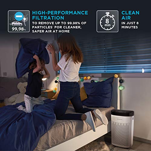 Rowenta Pure Air Essential PU2530 purificador de aire con prefiltro, filtro de carbón activo y filtro de partículas finas, 3 velocidades, modo Silencio, indicador de cambio de filtro y temporizador