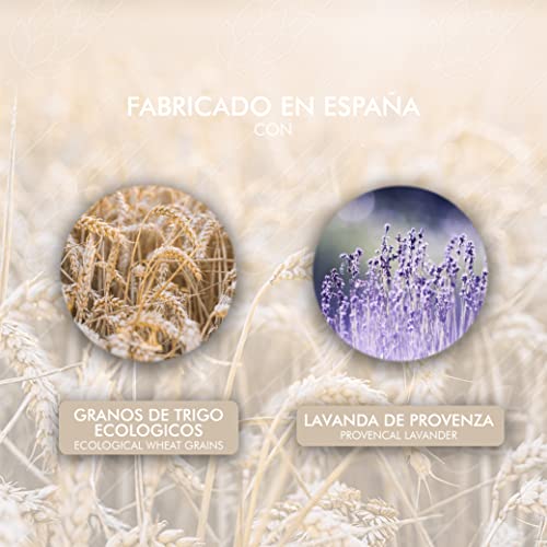 Saco térmico de semillas de trigo y lavanda 48 x 15 cm - Funda lavable 100% algodón - Trigo ecológico y lavanda - Cojín térmico para cervicales y cólicos. Para terapias en frío y calor. Rosa claro