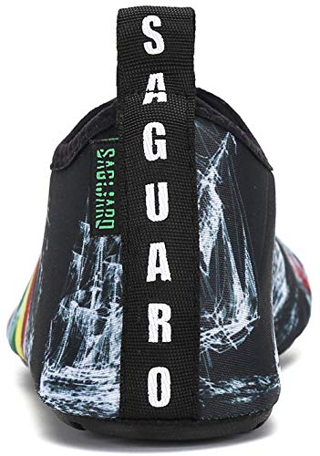 SAGUARO Escarpines Hombre Mujer para Buceo Snorkel Surf Natación Piscina Vela Mares Rocas Río Zapatos para Agua Calzado Playa Zapatillas Deportes Acuáticos(012 Multicolore, 36/37 EU)