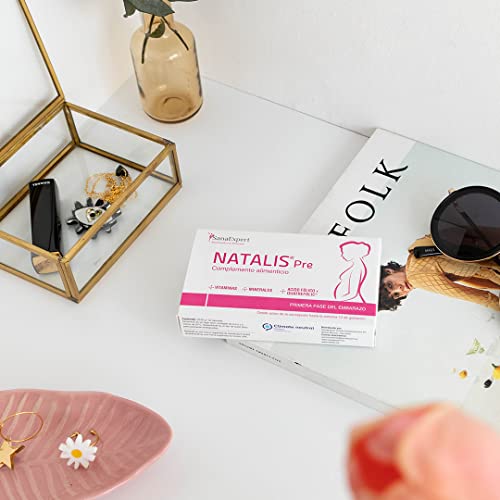 SanaExpert Natalis Pre pack X2| SUPLEMENTO PARA LA FERTILIDAD Y EL INICIO DEL EMBARAZO con Ácido Fólico, Quatrefolic, Hierro y Vitaminas (2).