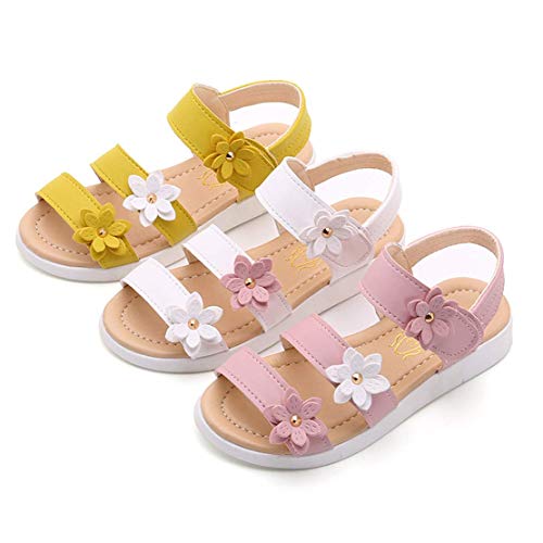 Sandalia Niña Sandalias de Vestir para Nina Zapatos Verano Niña Sandalias Cuero Piel Niña 33 EU(CN 34,Rosa)