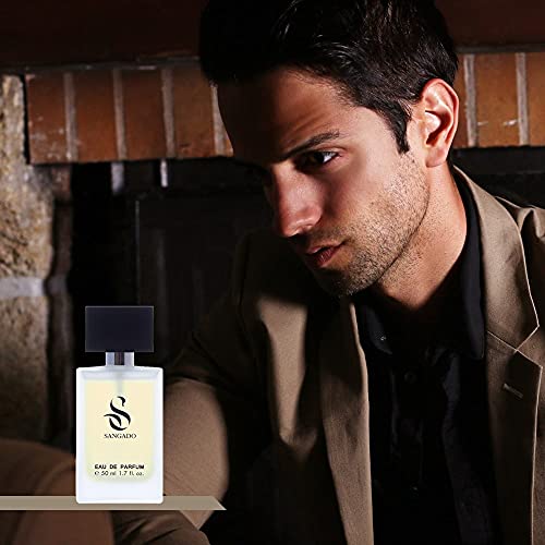 SANGADO, Perfume para hombre, 8 – 10 horas de duración, olor de lujo, picante amaderado, esencias francesas finas, extra concentradas (Eau de Parfum), elegante, masculino, seductor, 50 ml