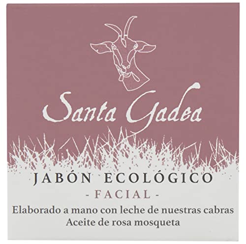 Santa Gadea Facial 120 g | Jabón ecológico | Leche de cabra y aceite de rosa mosqueta | Con aceite de oliva | Jabon sólido artesanal | Saponificación en frío