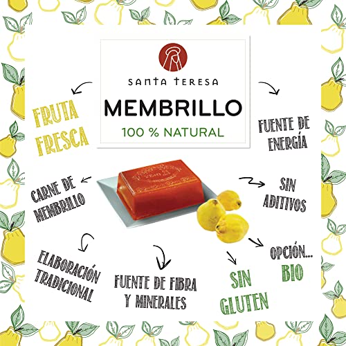 Santa Teresa - Dulce De Membrillo Artesano Elaborado Solo Con Fruta Fresca. Sin Conservantes Ni Aditivos Artificiales. Carne De Membrillo Totalmente Natural. Formato Gran Tamaño 1,4 Kg.