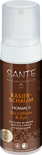 Sante Natural cosmético Homme II de afeitar bio de Inglés Caffeine & asaí. Para Hombres, mejor Afeitado resultado, calma la piel Vegano, 150 ml